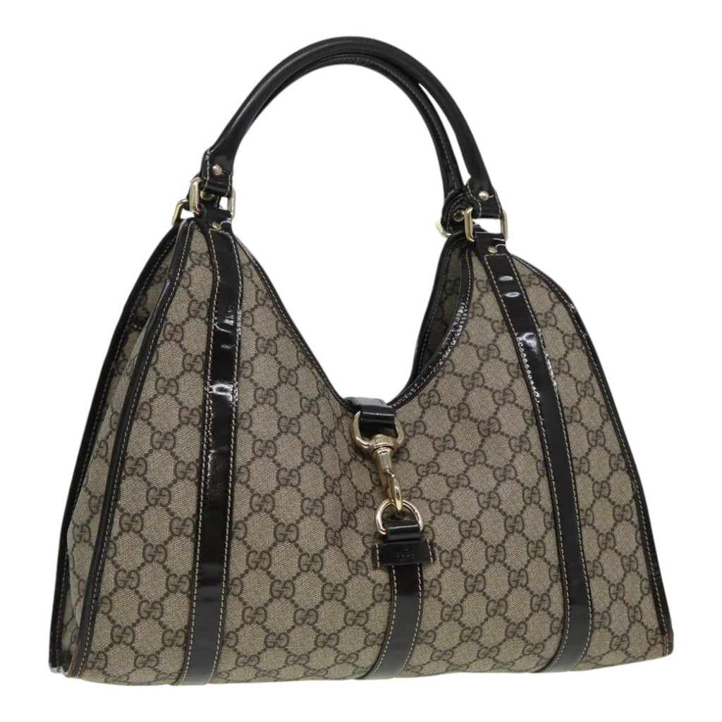 GUCCI GG Canvas Jackie Hand Bag PVC Leather Beige yk14191