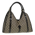 GUCCI GG Canvas Jackie Hand Bag PVC Leather Beige yk14191