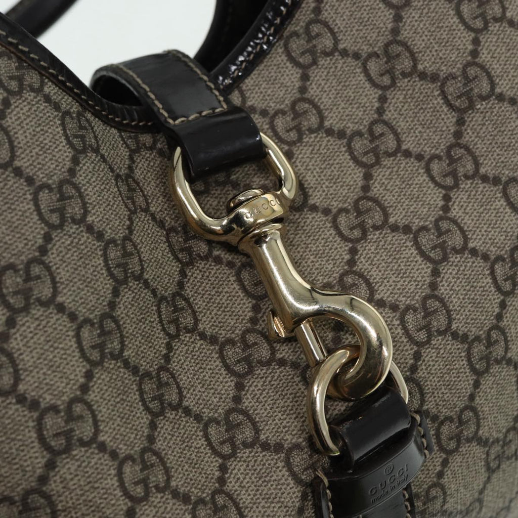 GUCCI GG Canvas Jackie Hand Bag PVC Leather Beige yk14191