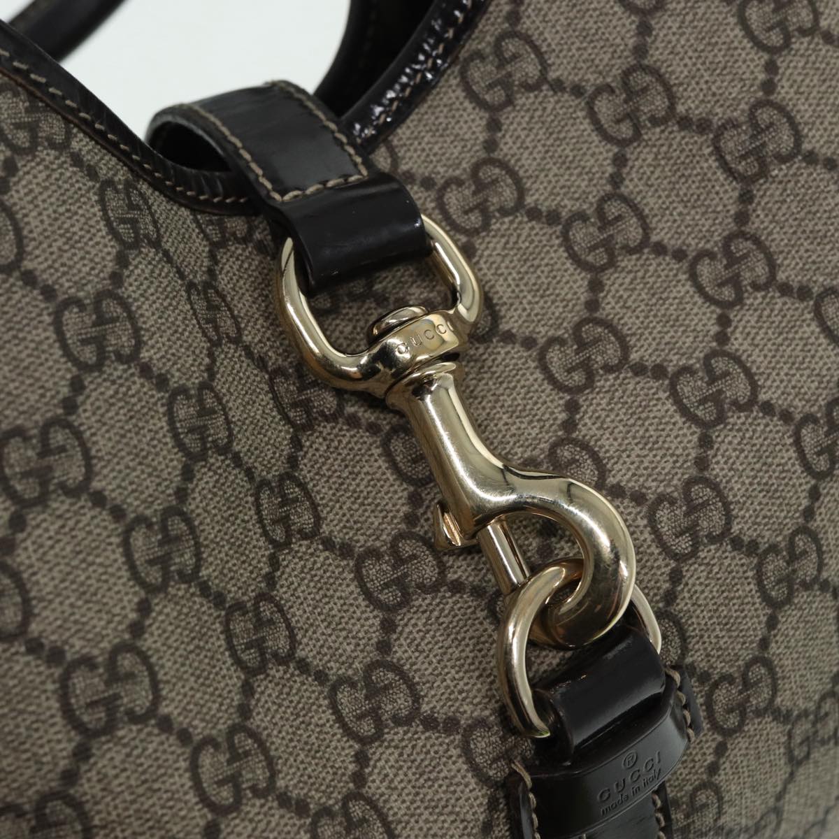 GUCCI GG Canvas Jackie Hand Bag PVC Leather Beige yk14191