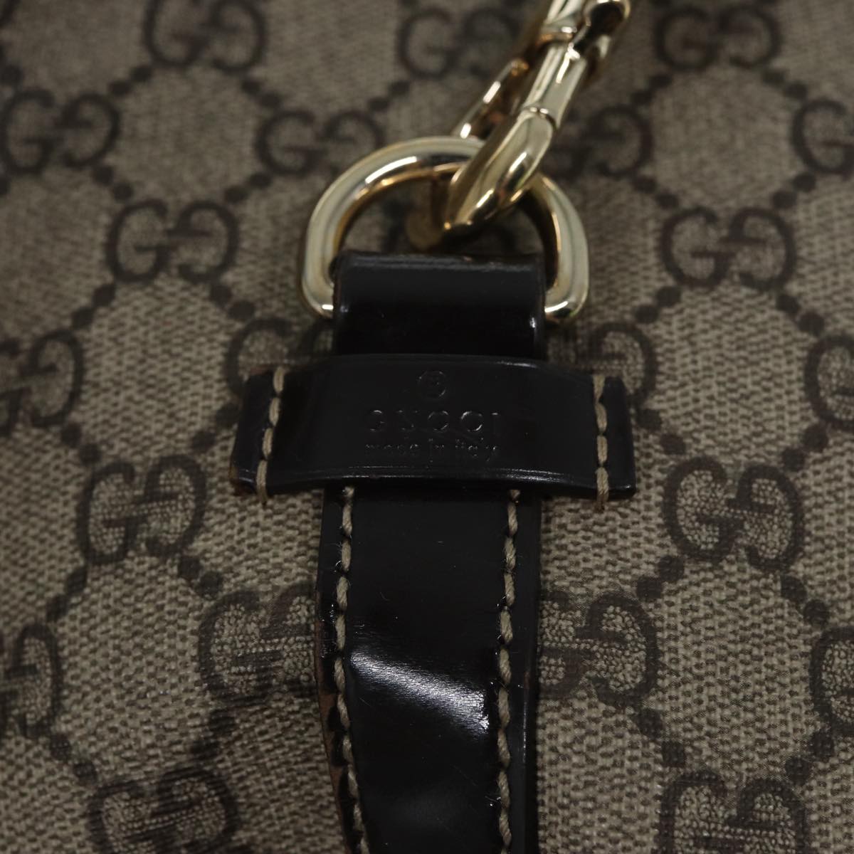 GUCCI GG Canvas Jackie Hand Bag PVC Leather Beige yk14191