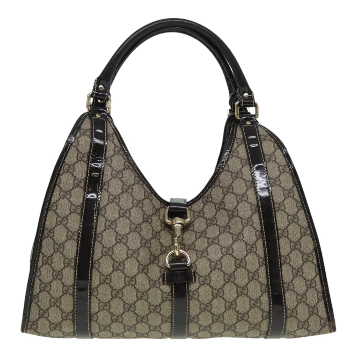 GUCCI GG Canvas Jackie Hand Bag PVC Leather Beige yk14191