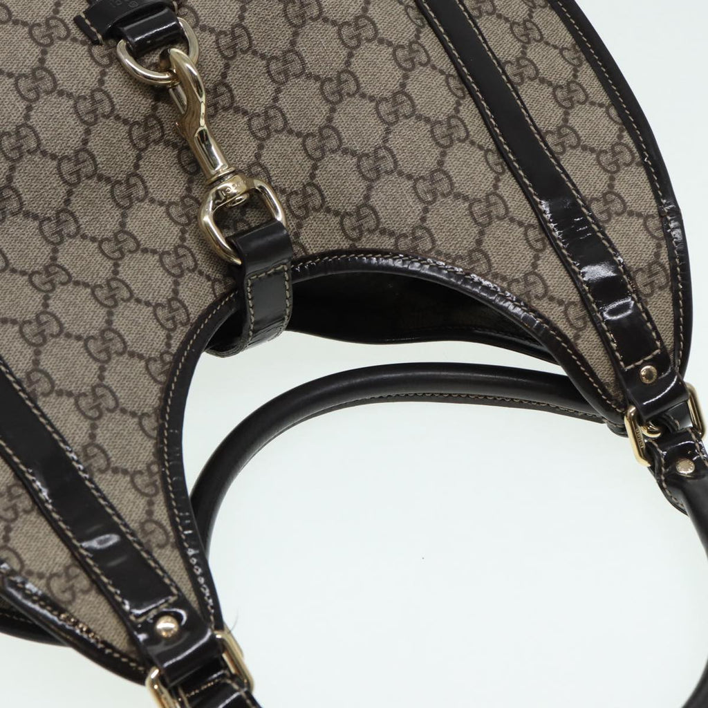 GUCCI GG Canvas Jackie Hand Bag PVC Leather Beige yk14191