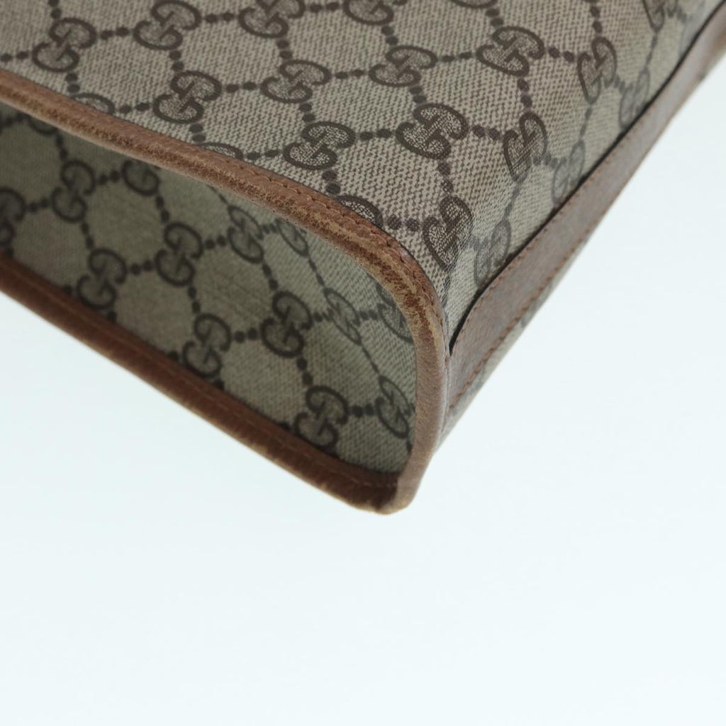 GUCCI GG Supreme Web Sherry Line Hand Bag PVC Beige Gold 02 4139 58 yk14192