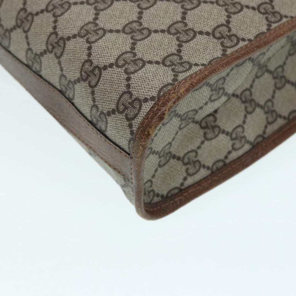 GUCCI GG Supreme Web Sherry Line Hand Bag PVC Beige Gold 02 4139 58 yk14192