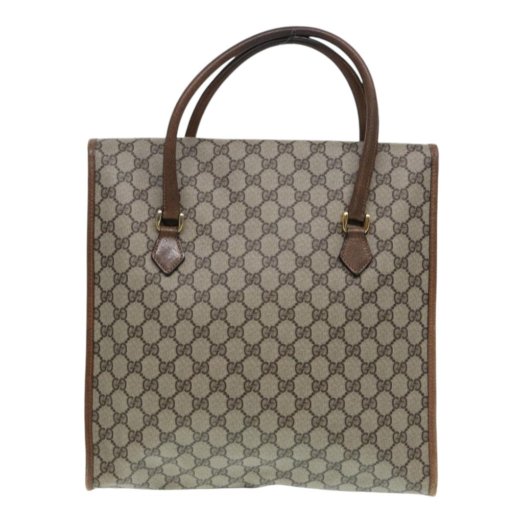 GUCCI GG Supreme Web Sherry Line Hand Bag PVC Beige Gold 02 4139 58 yk14192