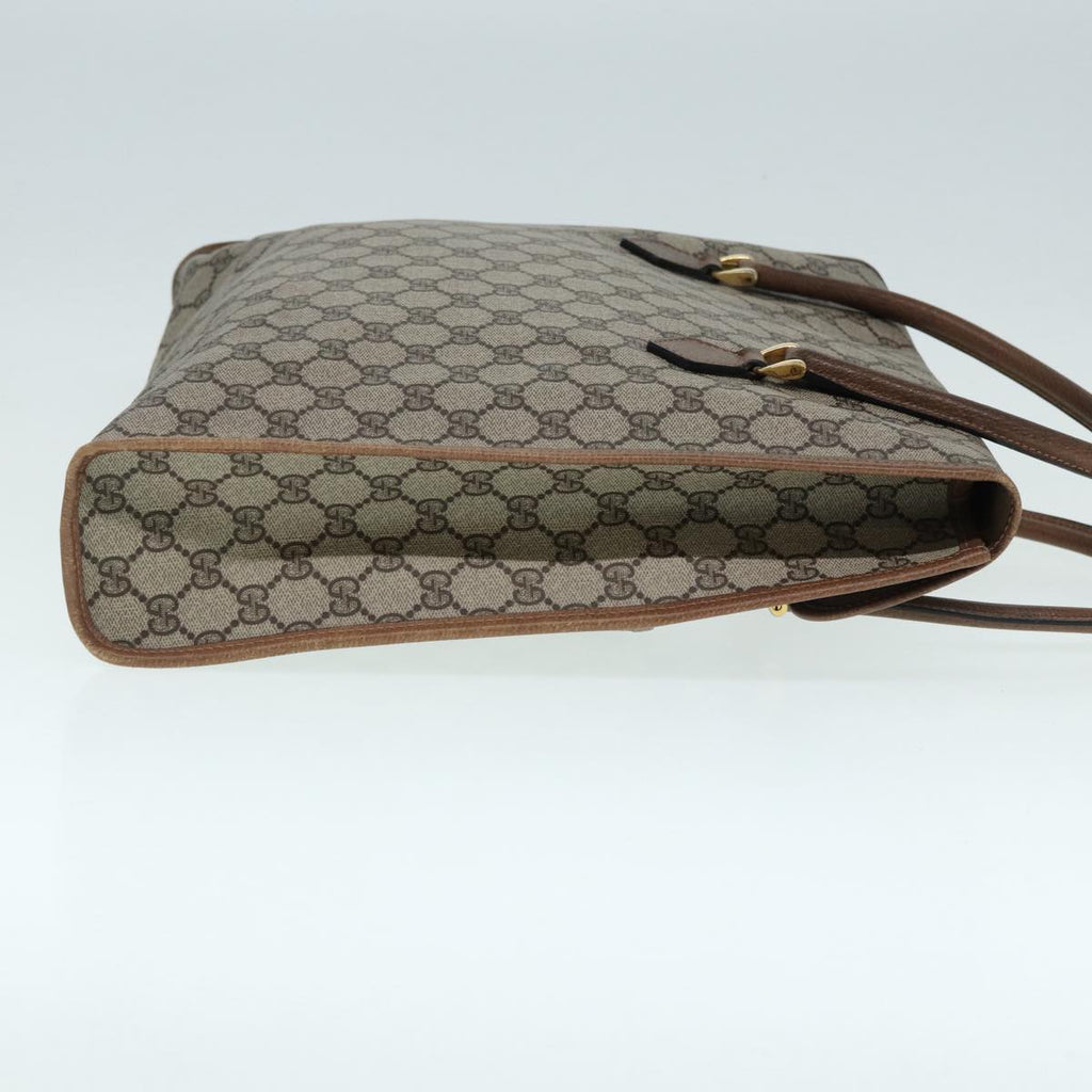 GUCCI GG Supreme Web Sherry Line Hand Bag PVC Beige Gold 02 4139 58 yk14192
