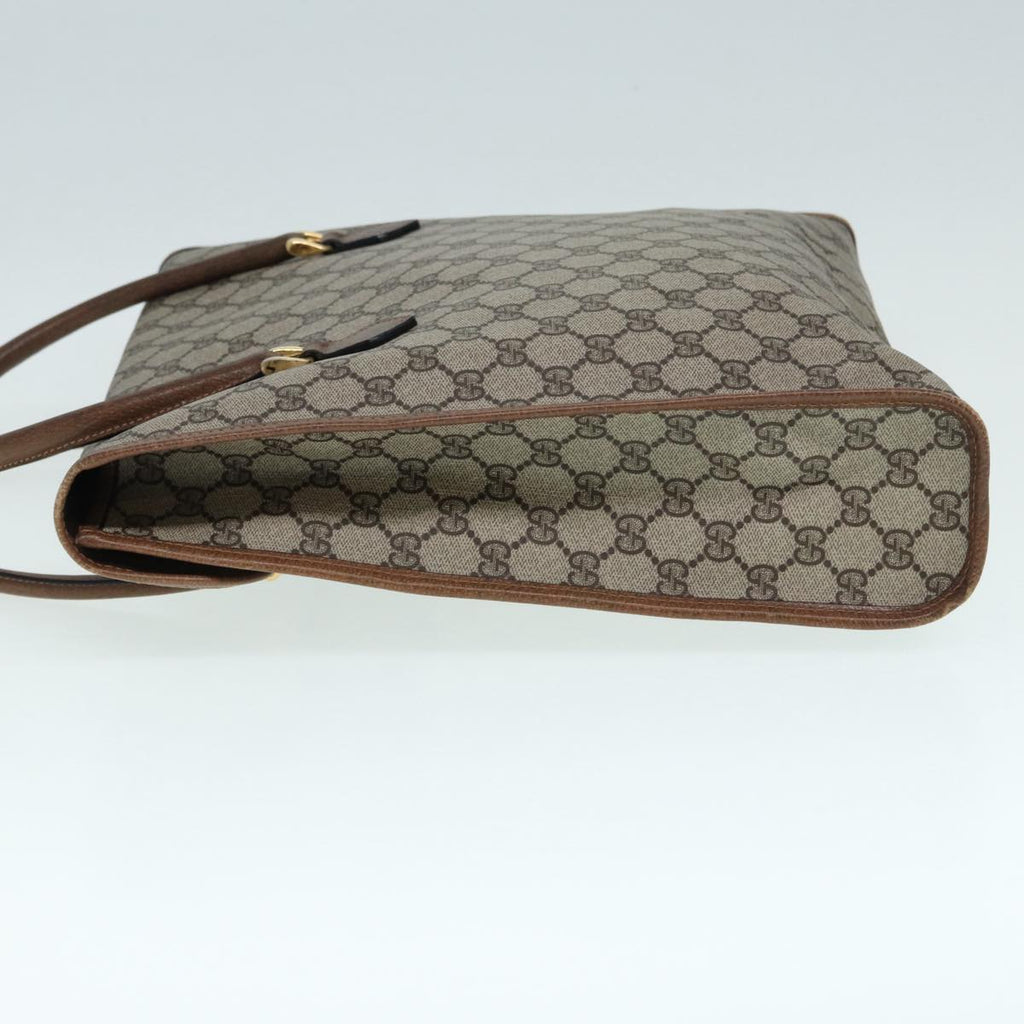 GUCCI GG Supreme Web Sherry Line Hand Bag PVC Beige Gold 02 4139 58 yk14192