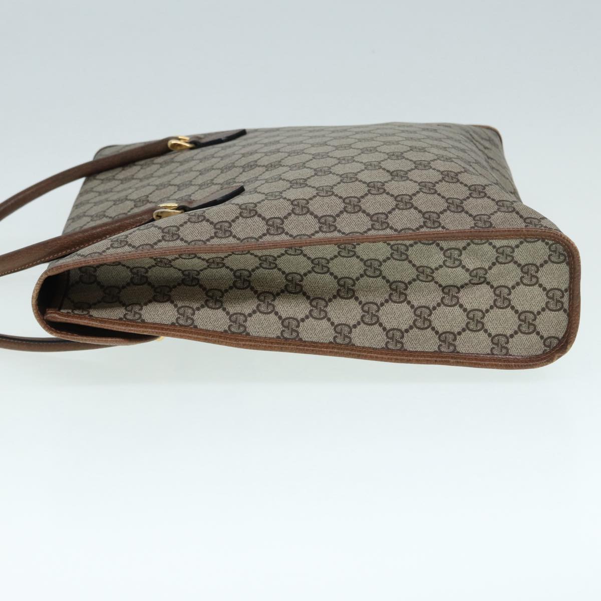 GUCCI GG Supreme Web Sherry Line Hand Bag PVC Beige Gold 02 4139 58 yk14192