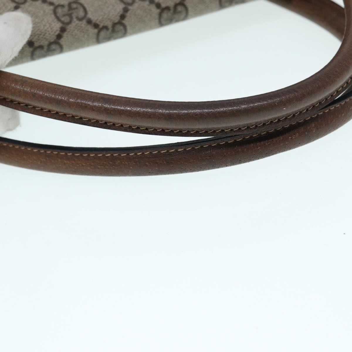 GUCCI GG Supreme Web Sherry Line Hand Bag PVC Beige Gold 02 4139 58 yk14192