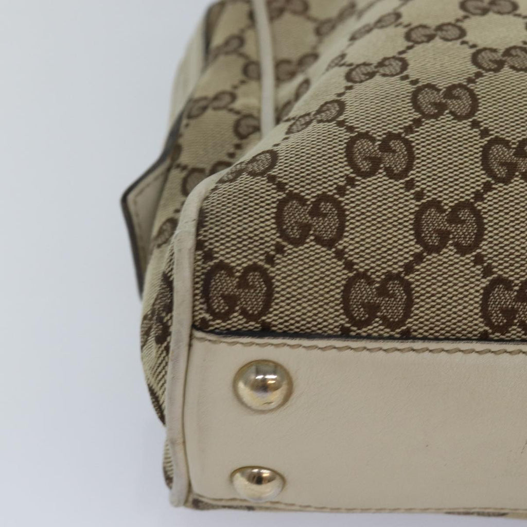 GUCCI GG Canvas Hand Bag Beige White yk14214