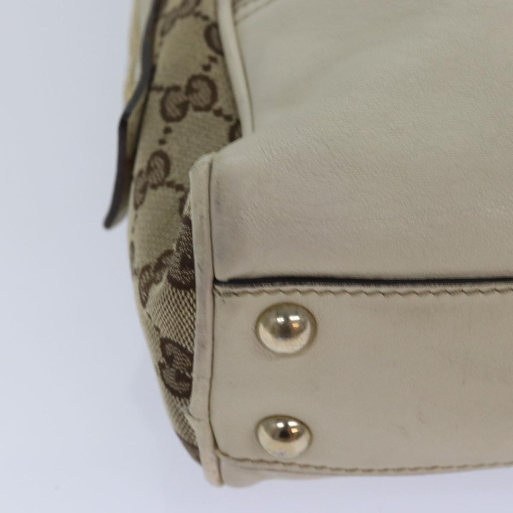 GUCCI GG Canvas Hand Bag Beige White yk14214