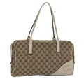 GUCCI GG Canvas Hand Bag Beige White yk14214