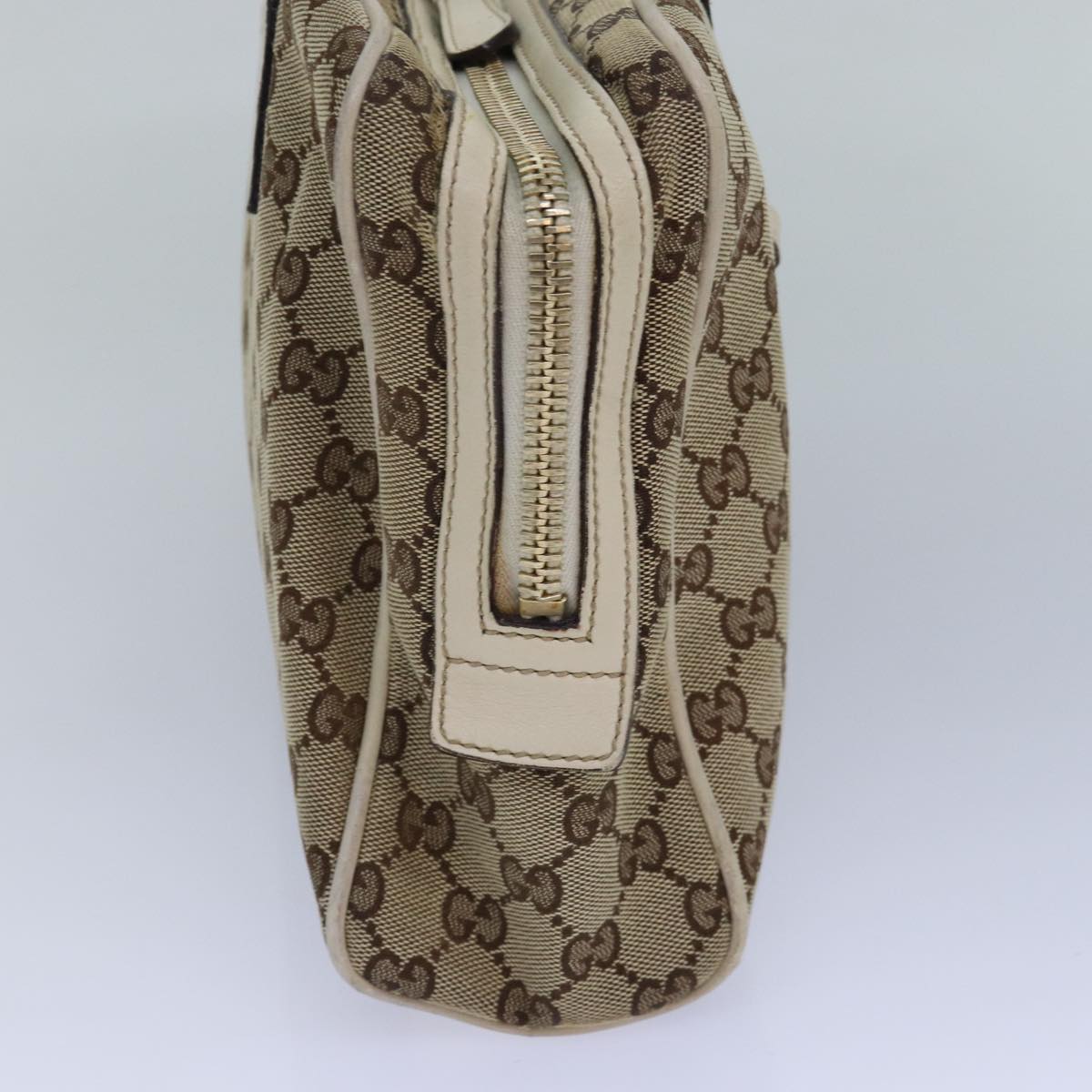 GUCCI GG Canvas Hand Bag Beige White yk14214