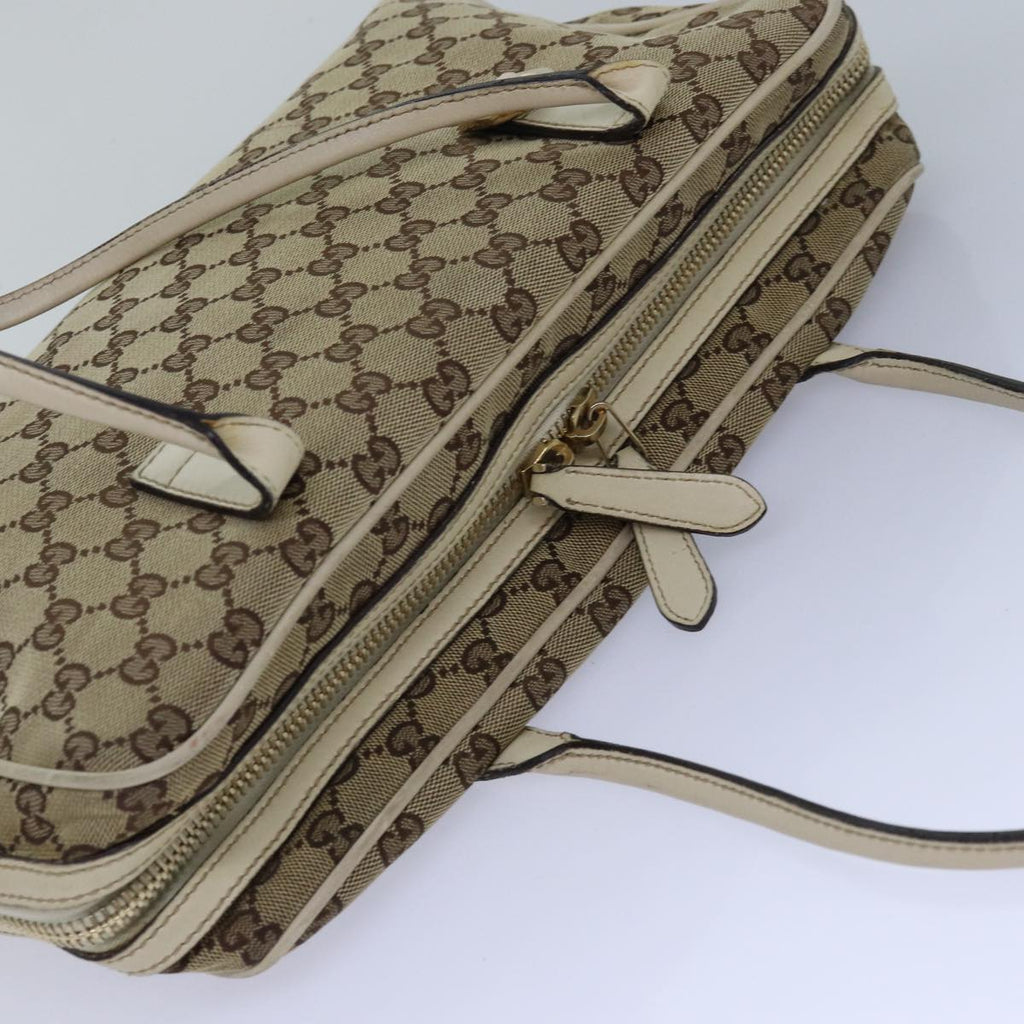 GUCCI GG Canvas Hand Bag Beige White yk14214