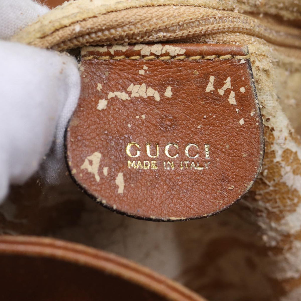GUCCI Bamboo Hand Bag Leather 2way Brown Gold 001 1705 1638 yk14231