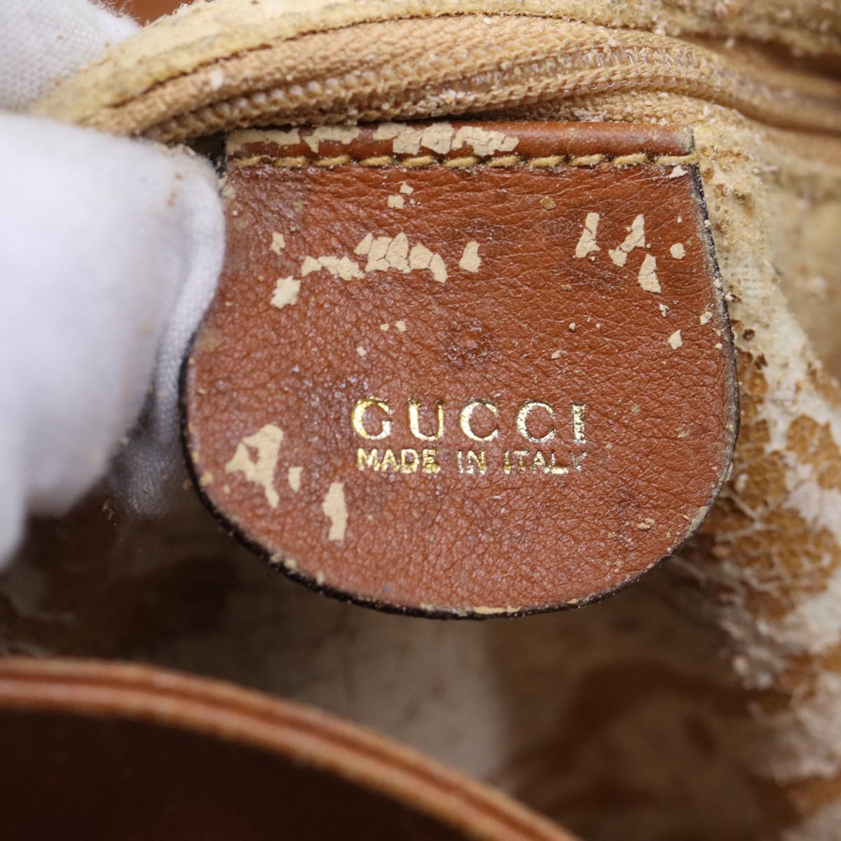 GUCCI Bamboo Hand Bag Leather 2way Brown Gold 001 1705 1638 yk14231