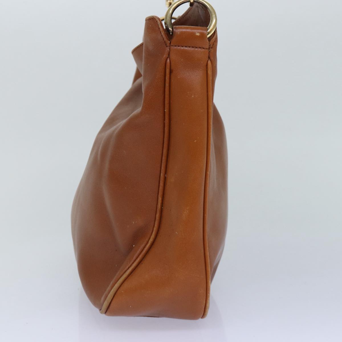GUCCI Bamboo Hand Bag Leather 2way Brown Gold 001 1705 1638 yk14231
