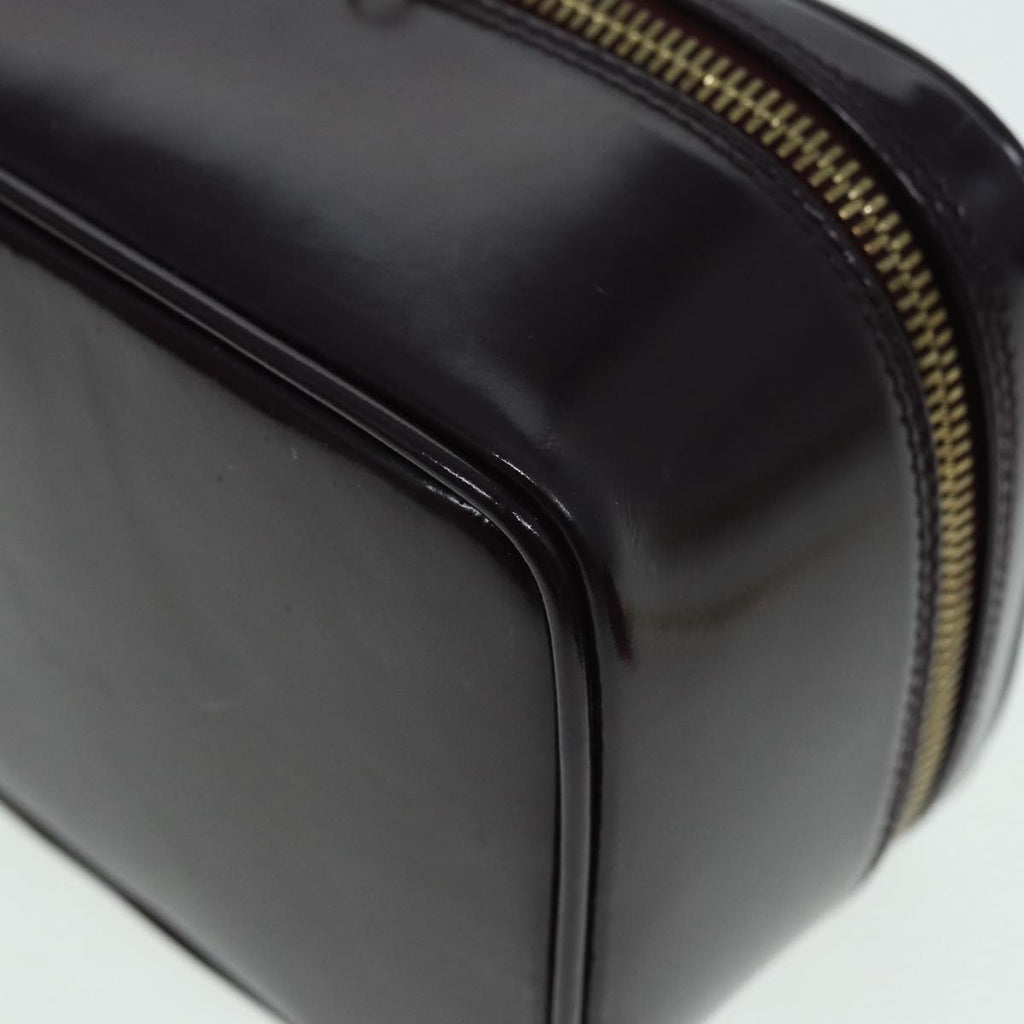 GUCCI Bamboo Vanity Hand Bag Patent Purple Gold 032 1956 0151 yk14260