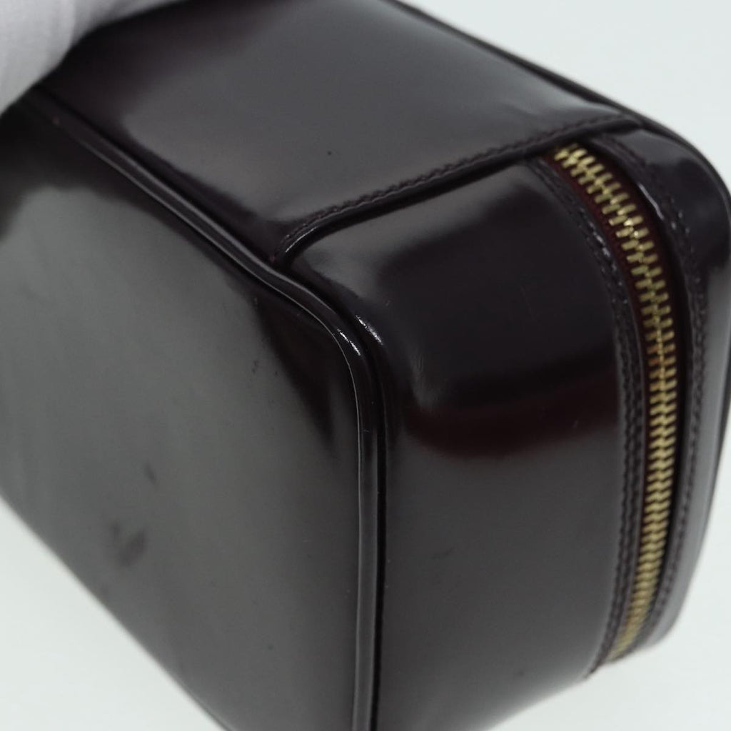 GUCCI Bamboo Vanity Hand Bag Patent Purple Gold 032 1956 0151 yk14260