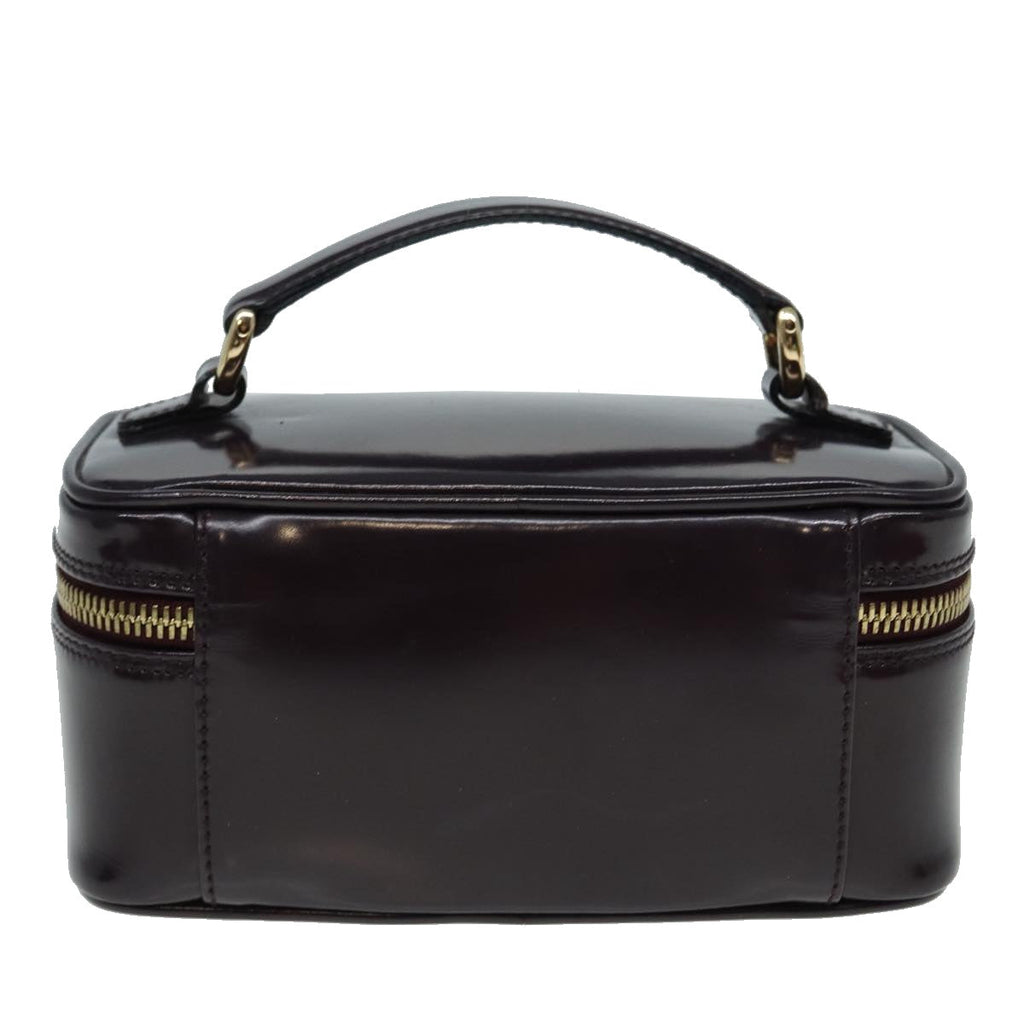 GUCCI Bamboo Vanity Hand Bag Patent Purple Gold 032 1956 0151 yk14260