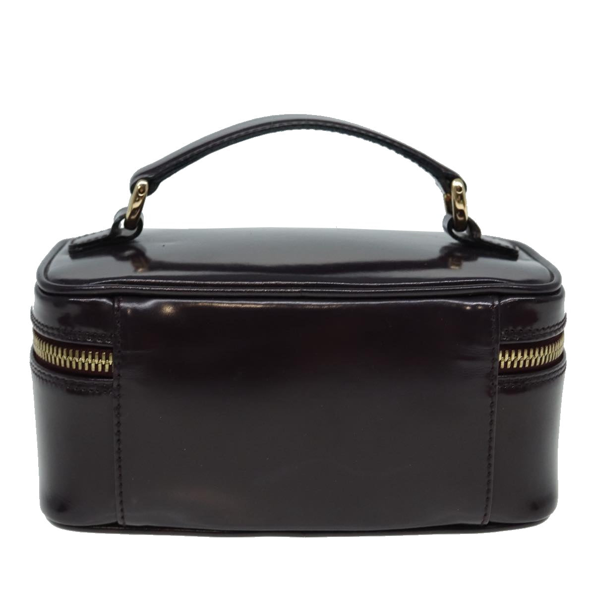 GUCCI Bamboo Vanity Hand Bag Patent Purple Gold 032 1956 0151 yk14260