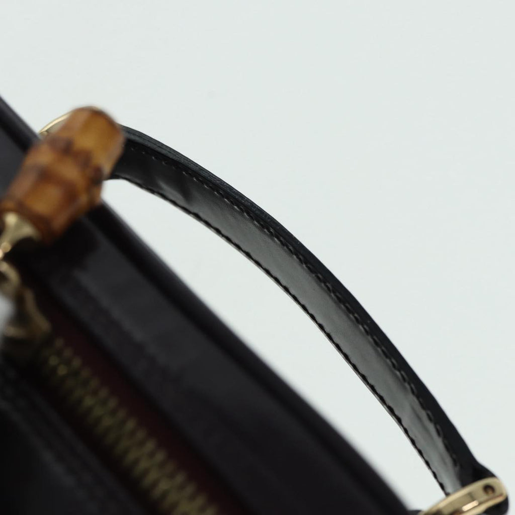 GUCCI Bamboo Vanity Hand Bag Patent Purple Gold 032 1956 0151 yk14260
