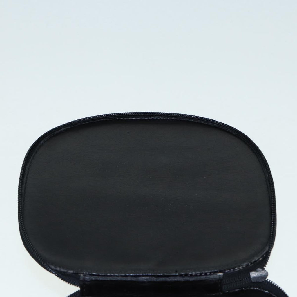 GUCCI Bamboo Vanity Hand Bag Patent Black Silver yk14261