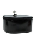 GUCCI Bamboo Vanity Hand Bag Patent Black Silver yk14261
