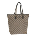 GUCCI GG Supreme Tote Bag PVC Leather Beige Silver 189896 yk14275