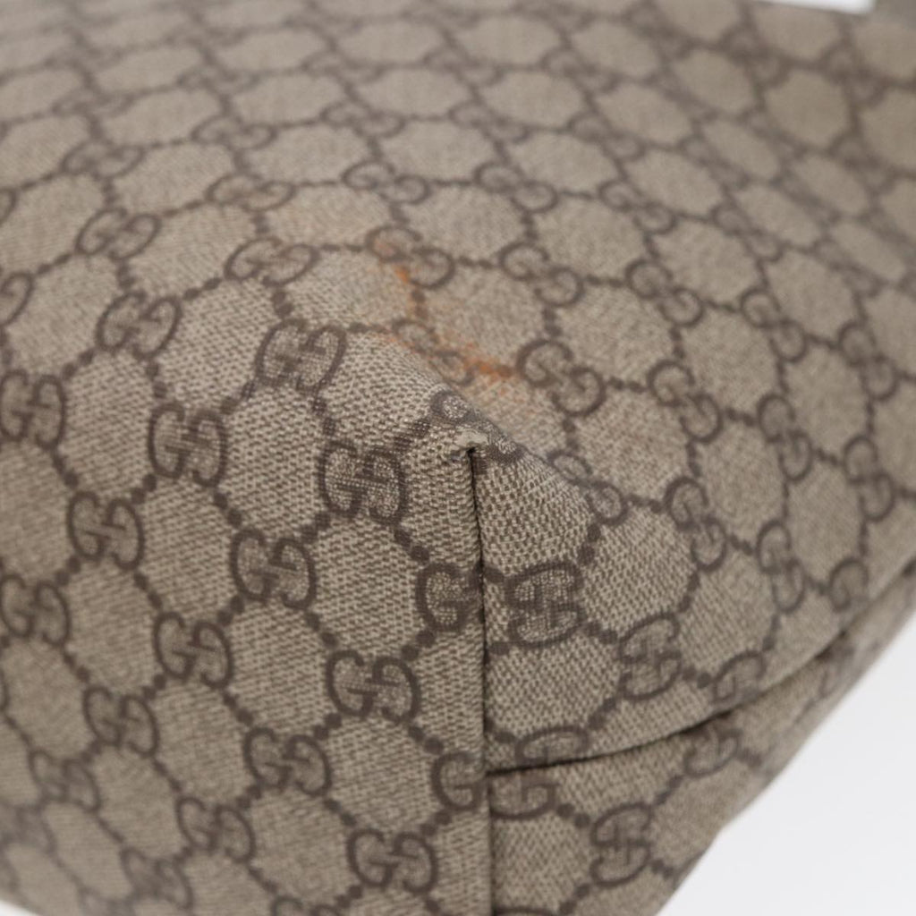 GUCCI GG Supreme Tote Bag PVC Leather Beige Silver 189896 yk14275