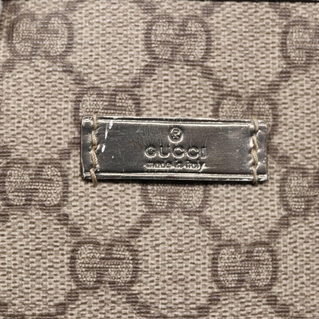 GUCCI GG Supreme Tote Bag PVC Leather Beige Silver 189896 yk14275