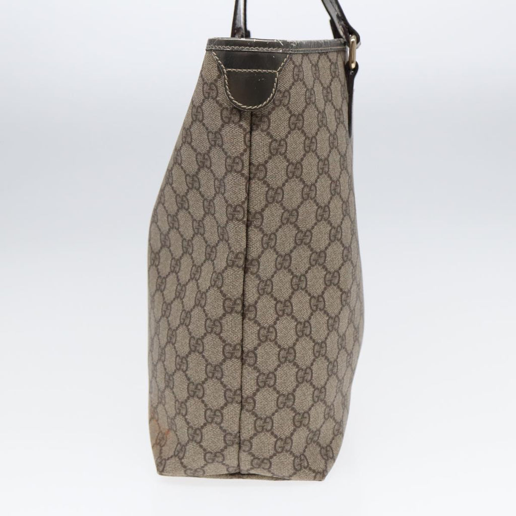 GUCCI GG Supreme Tote Bag PVC Leather Beige Silver 189896 yk14275
