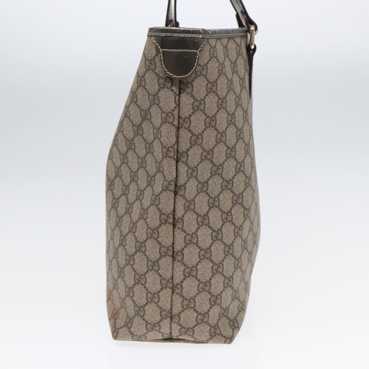 GUCCI GG Supreme Tote Bag PVC Leather Beige Silver 189896 yk14275