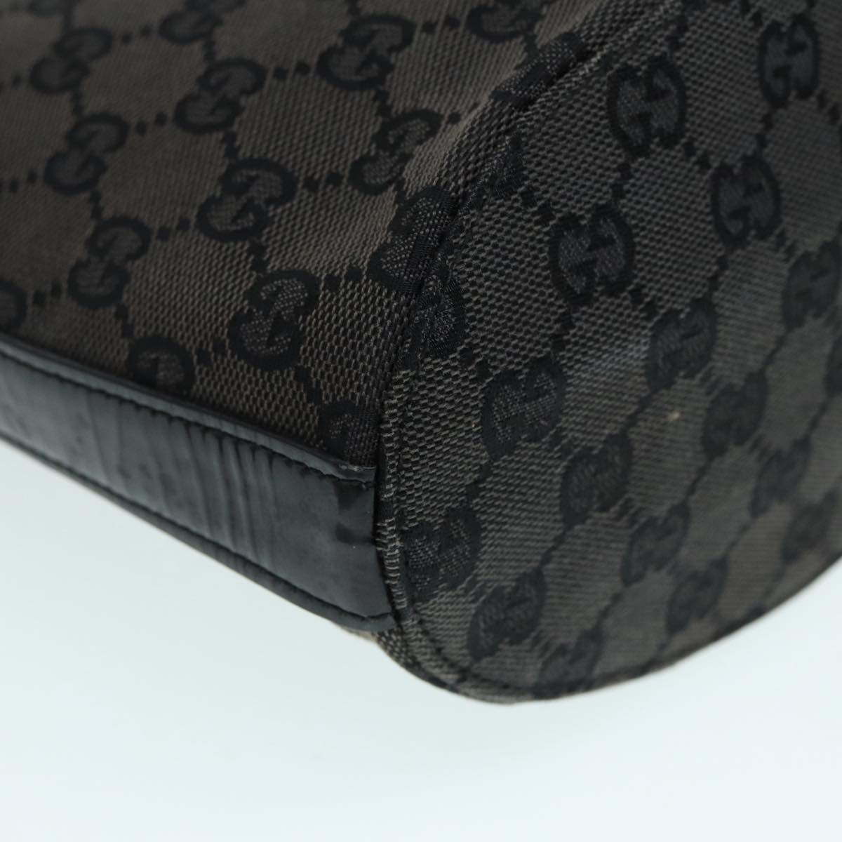 GUCCI GG Canvas Hand Bag Black Silver 001 3753 2684 yk14293