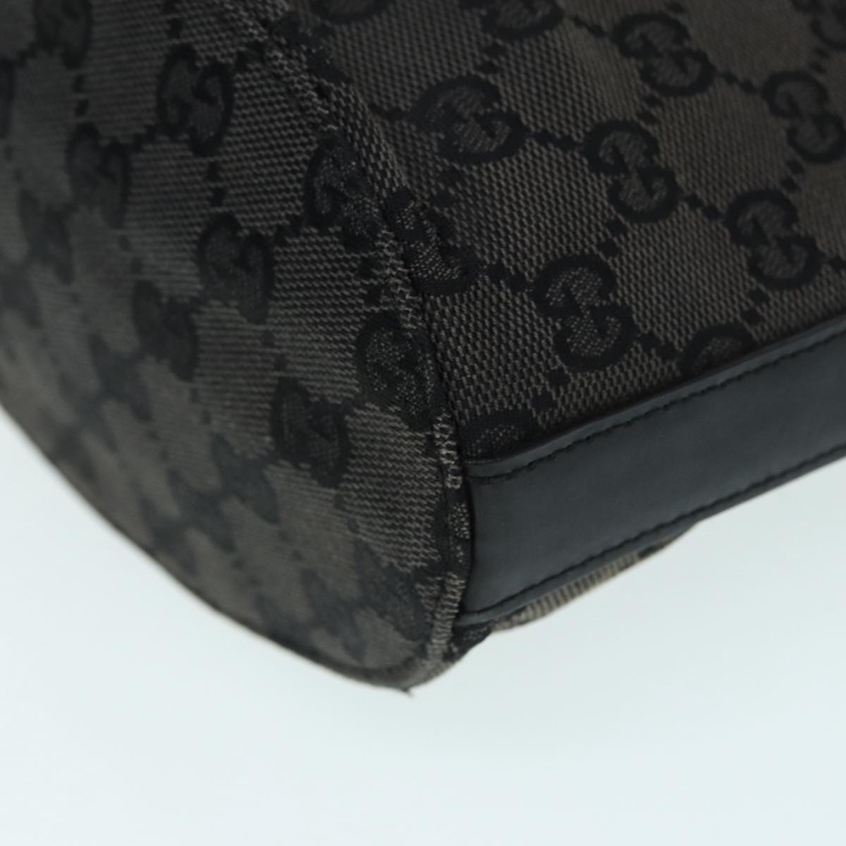 GUCCI GG Canvas Hand Bag Black Silver 001 3753 2684 yk14293