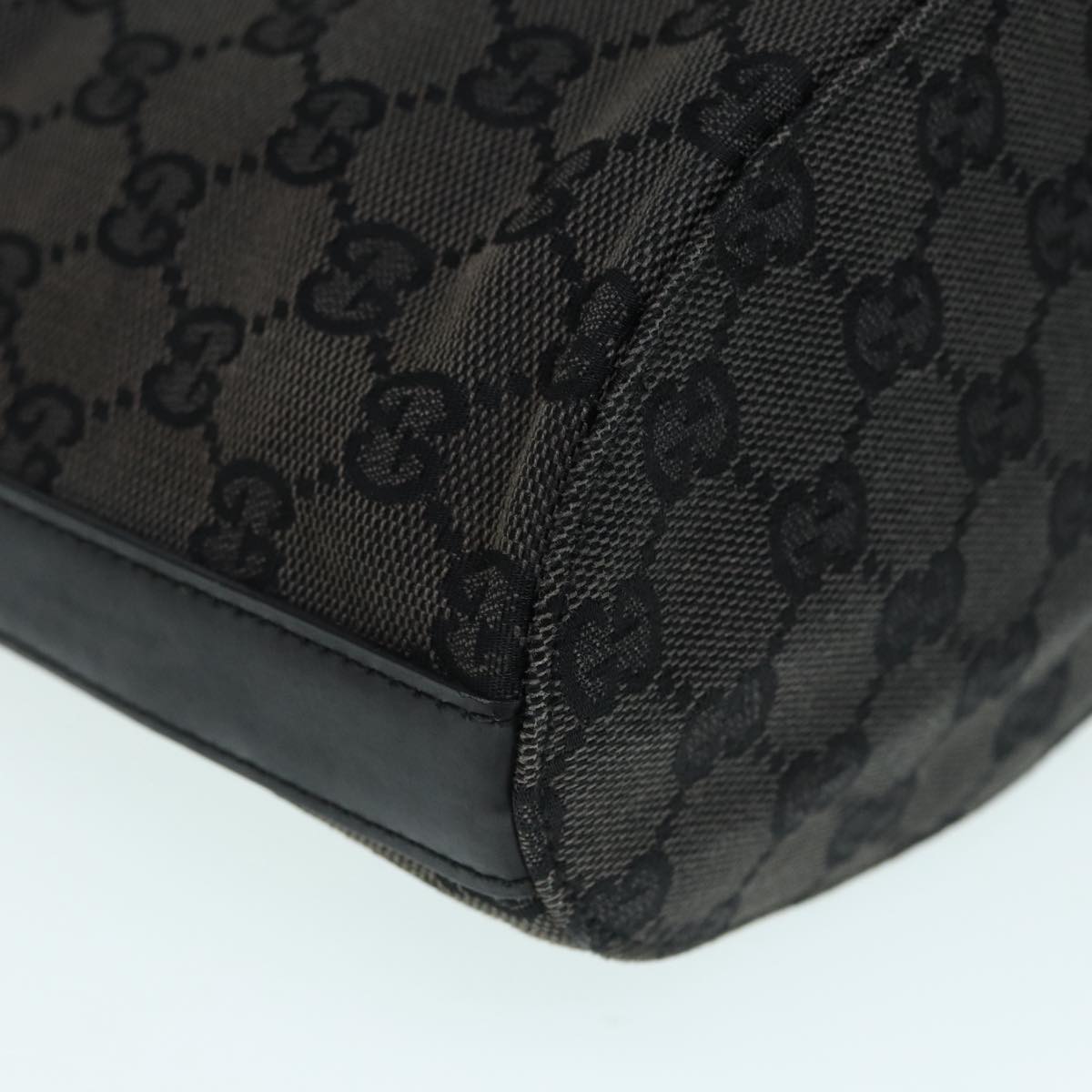GUCCI GG Canvas Hand Bag Black Silver 001 3753 2684 yk14293