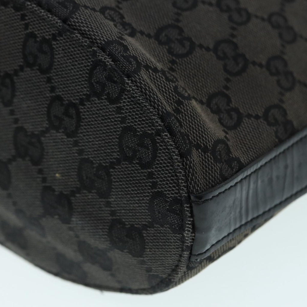 GUCCI GG Canvas Hand Bag Black Silver 001 3753 2684 yk14293