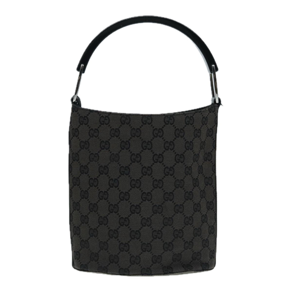 GUCCI GG Canvas Hand Bag Black Silver 001 3753 2684 yk14293