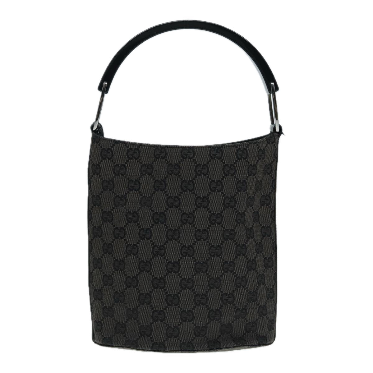GUCCI GG Canvas Hand Bag Black Silver 001 3753 2684 yk14293