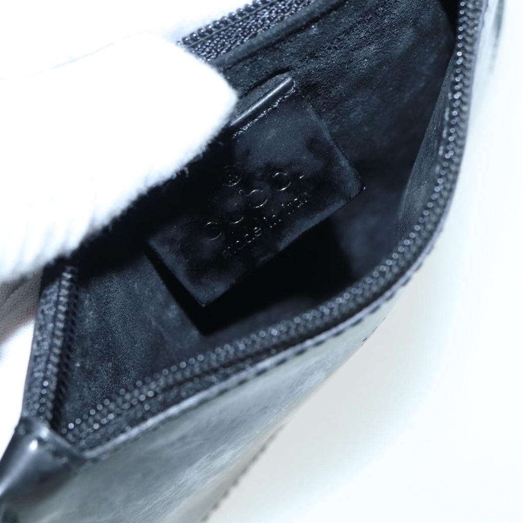 GUCCI GG Canvas Hand Bag Black Silver 001 3753 2684 yk14293