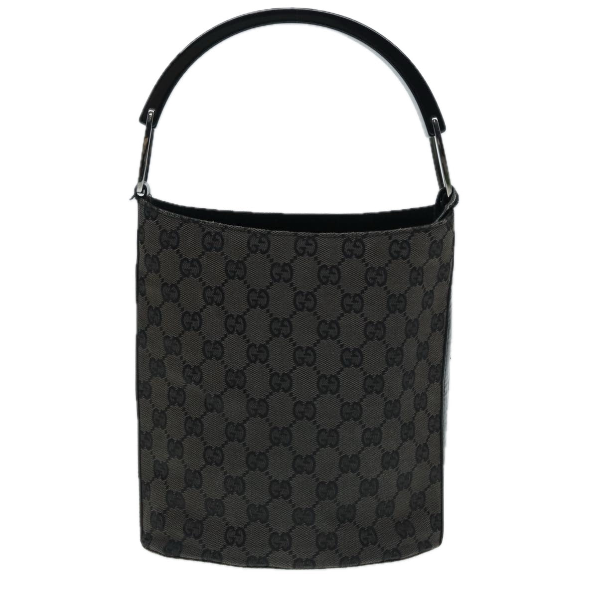 GUCCI GG Canvas Hand Bag Black Silver 001 3753 2684 yk14293