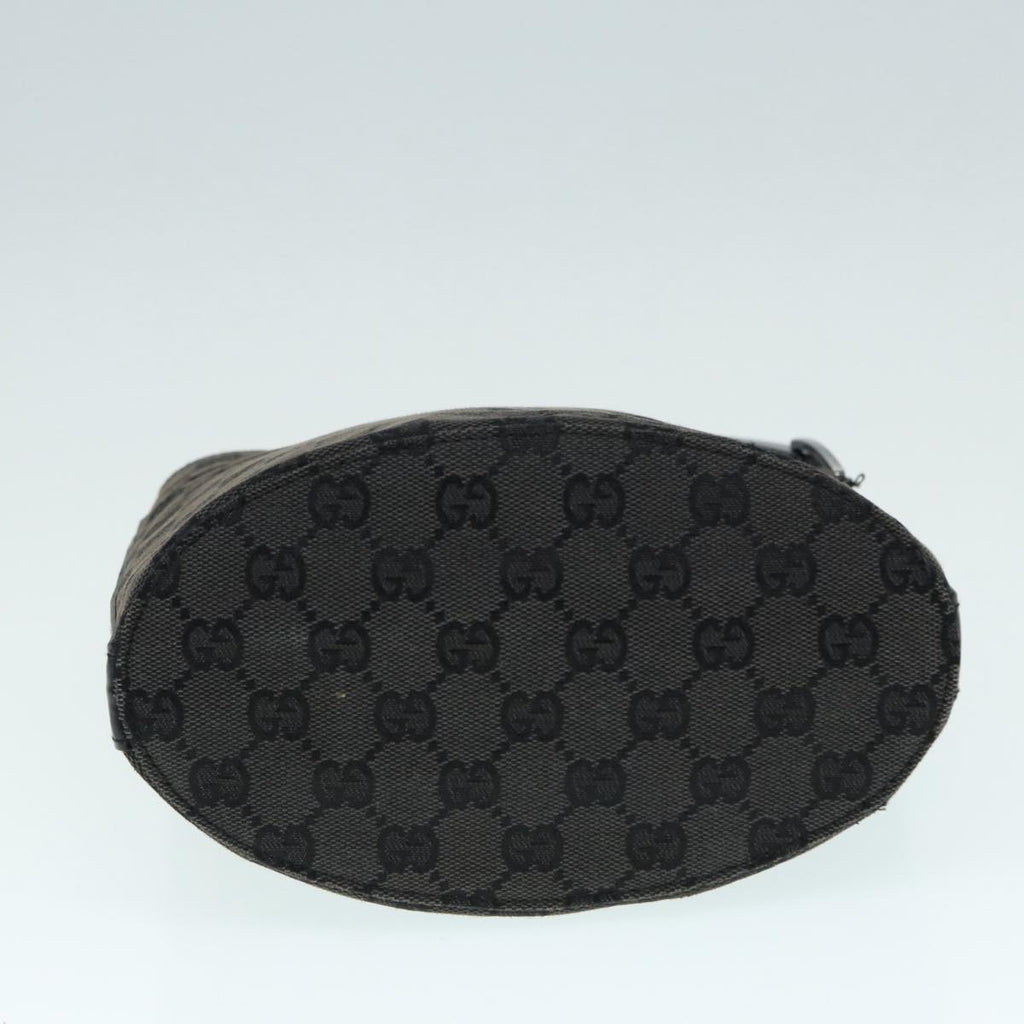GUCCI GG Canvas Hand Bag Black Silver 001 3753 2684 yk14293