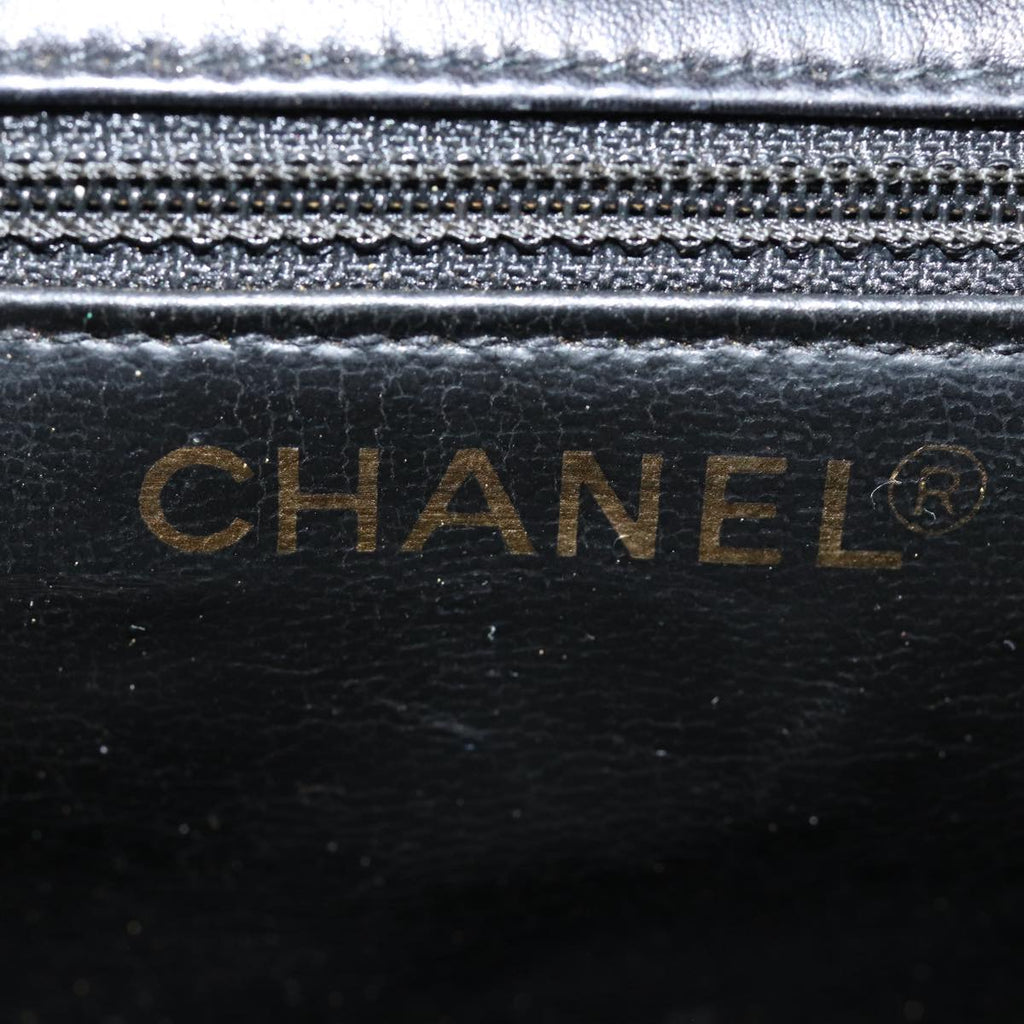 CHANEL Matelasse Turn Lock Waist bag Leather Black Gold CC yk14337