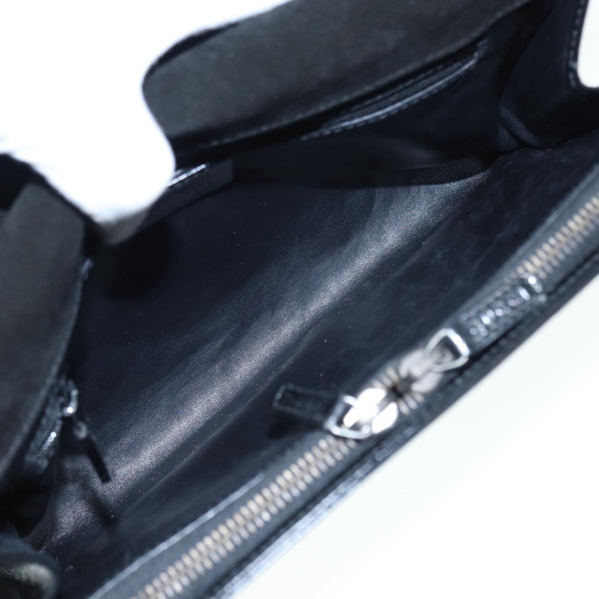 GUCCI Web Sherry Line Shoulder Bag Patent Leather Black Red 0013248 yk14343