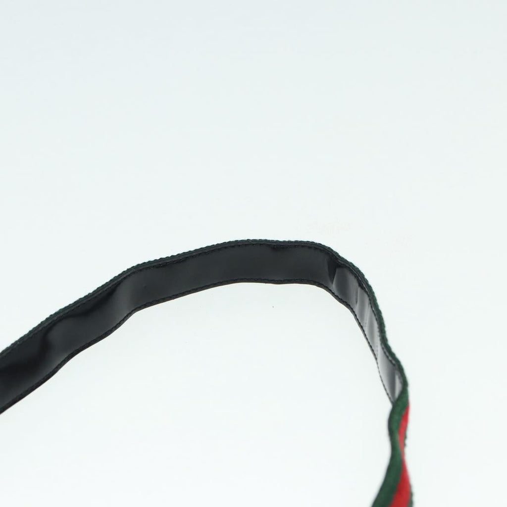 GUCCI Web Sherry Line Shoulder Bag Patent Leather Black Red 0013248 yk14343