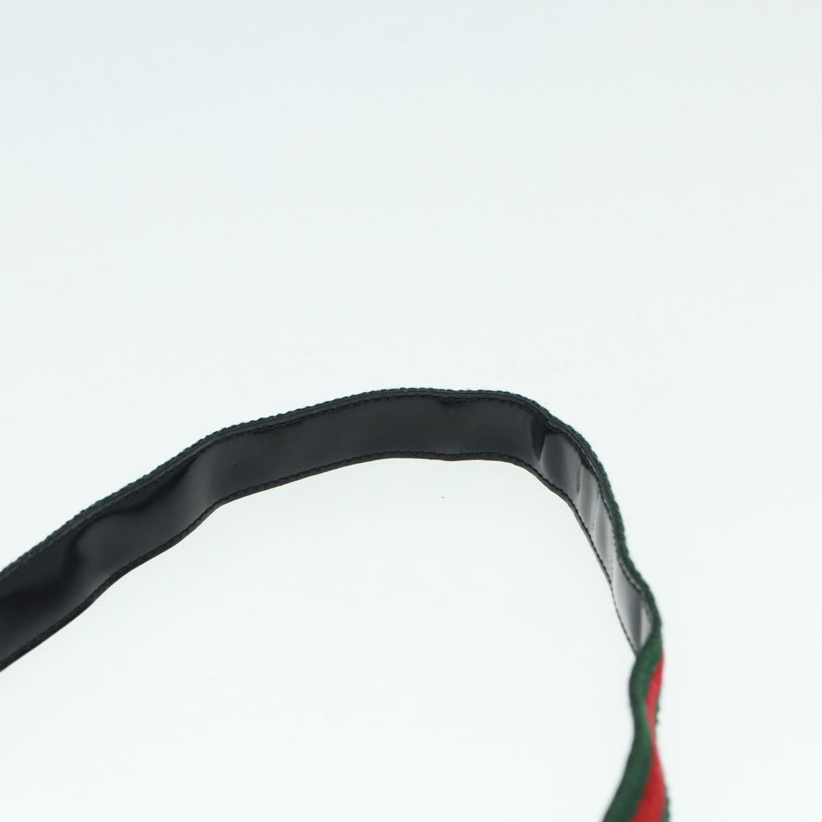 GUCCI Web Sherry Line Shoulder Bag Patent Leather Black Red 0013248 yk14343