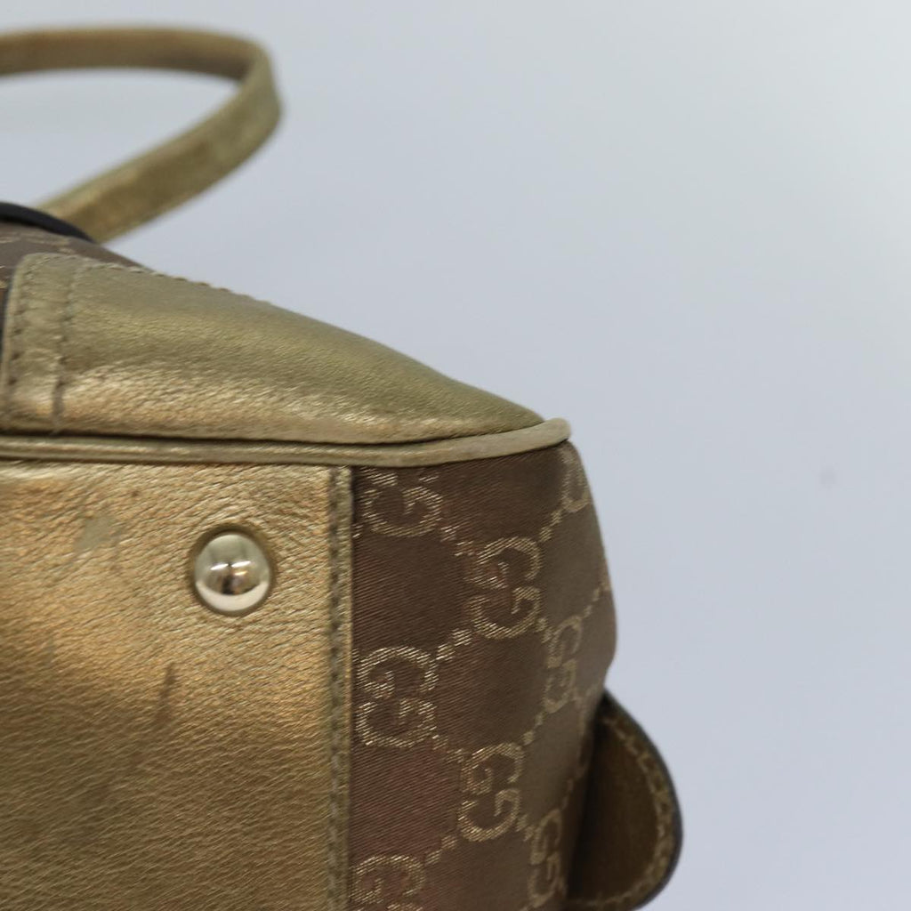 GUCCI GG Canvas Pretty Hand Bag Gold Tone Gold 161720 yk14353