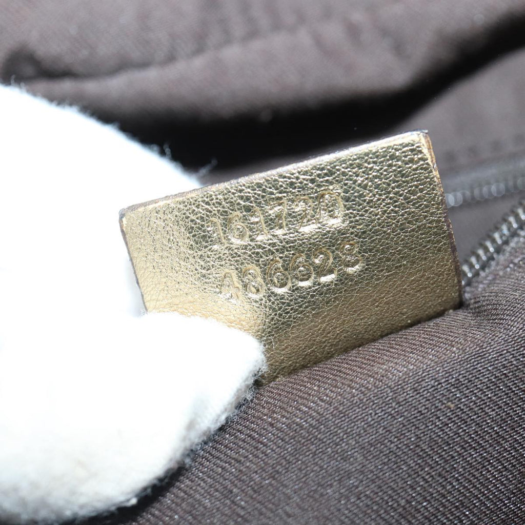 GUCCI GG Canvas Pretty Hand Bag Gold Tone Gold 161720 yk14353