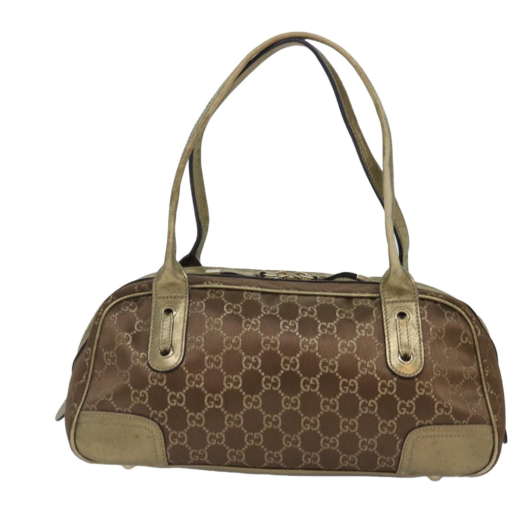 GUCCI GG Canvas Pretty Hand Bag Gold Tone Gold 161720 yk14353